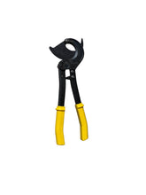 Cortador de cable Innovaciones Industriales con mecanismo de rachet, mangos amarillos ergonómicos y cabezal endurecido